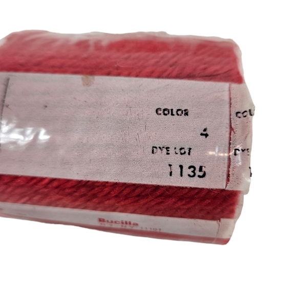 NWT Vintage Bucilla Pure Wool Latch Hook Rug Yarn Red‎ Color 4 Lot of 10 - Picture 4 of 5